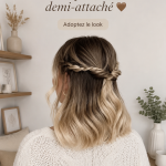 Coiffure demi-attachée simple et élégante pour une allure chic.