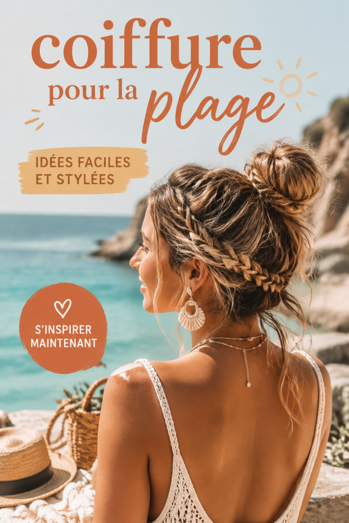 Femme avec une coiffure de plage chic sous le soleil