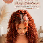 Femme avec de magnifiques boucles élégantes et stylées.