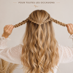 Coiffure demi-attachée tressée élégante pour une occasion spéciale