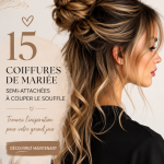 Coiffure demi-relevée élégante pour un mariage avec des ondulations douces.