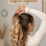 Coiffure mignonne avec des tresses et un chignon