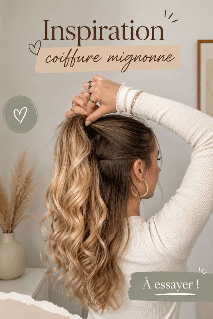 Coiffure mignonne avec des tresses et un chignon