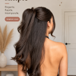 Une femme affichant une coiffure simple et élégante, idéale pour le quotidien.