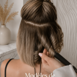 Femme avec une coupe de cheveux bob en tendance