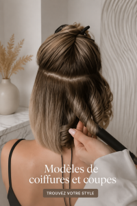 Femme avec une coupe de cheveux bob en tendance