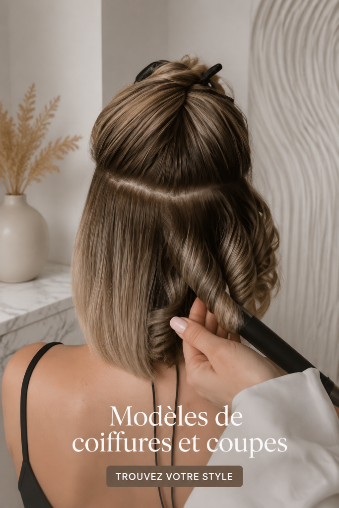 Femme avec une coupe de cheveux bob en tendance