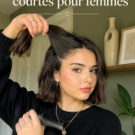 Femme avec une coupe courte moderne et stylée, mettant en avant des cheveux sains et bien coiffés.