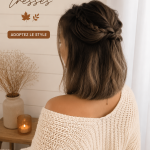 Coiffure avec des détails de tresses modernes et élégants