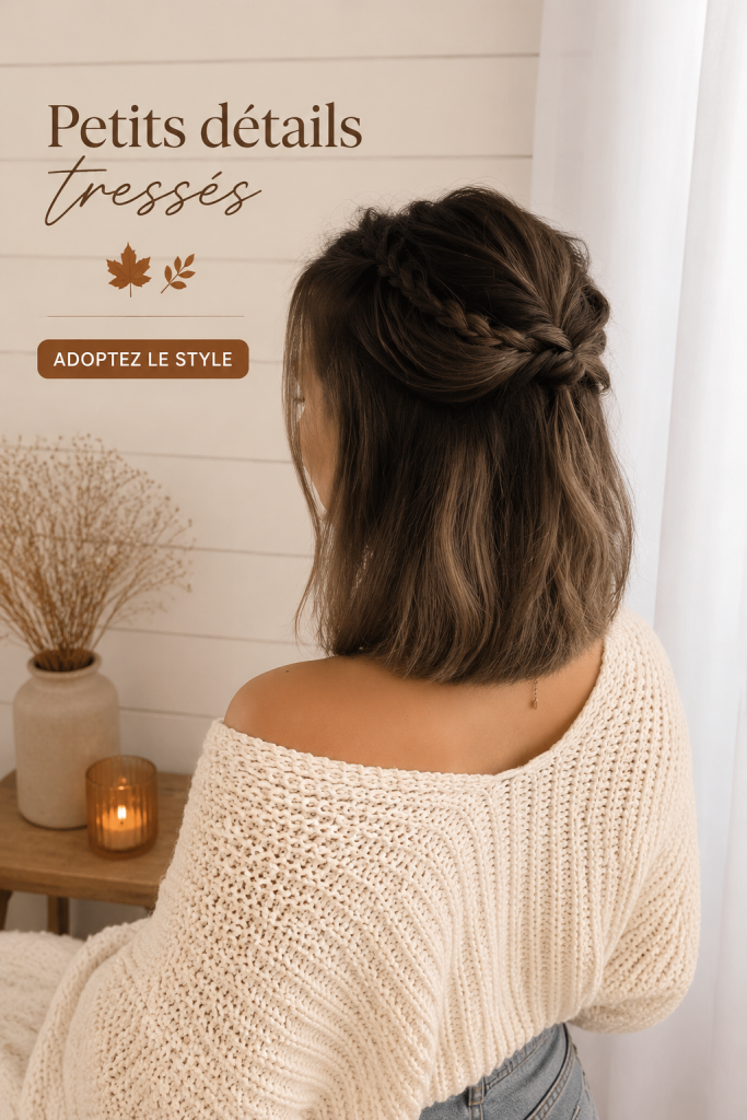 Coiffure avec des détails de tresses modernes et élégants