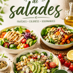 Assiette de salades colorées et appétissantes avec des ingrédients frais
