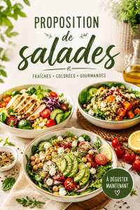 Assiette de salades colorées et appétissantes avec des ingrédients frais