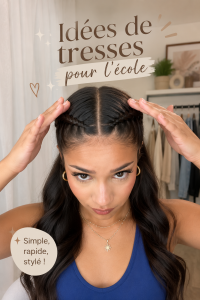 Tresses élégantes pour une journée d'école, coiffure pratique et stylée.