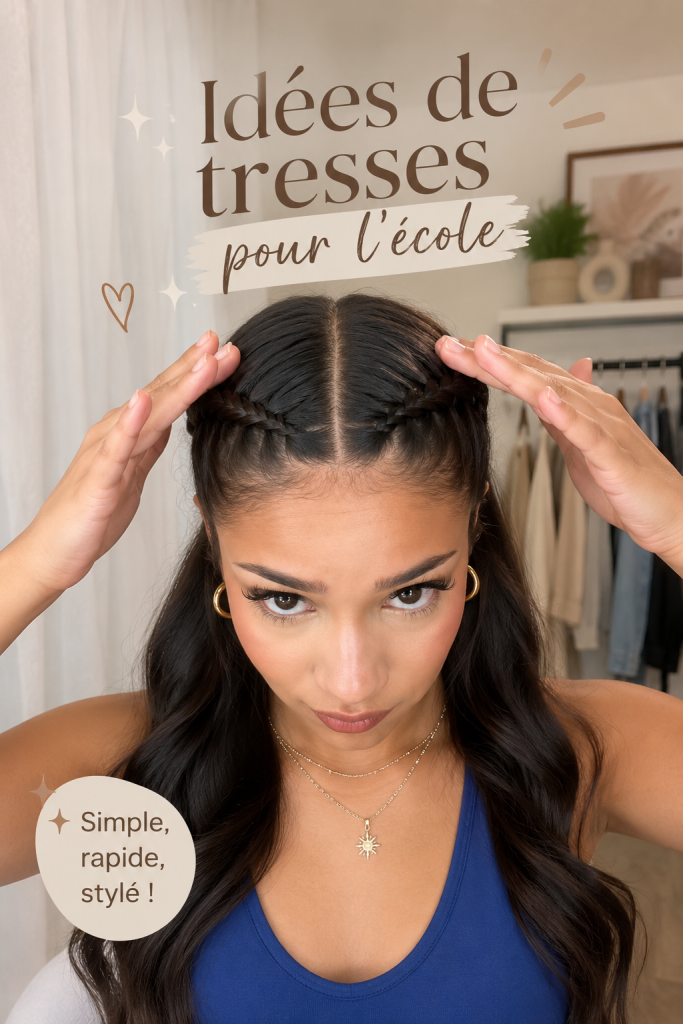 Tresses élégantes pour une journée d'école, coiffure pratique et stylée.