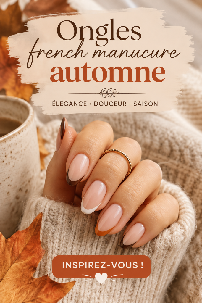 French manucure tendance automne 2023 sur des ongles soignés