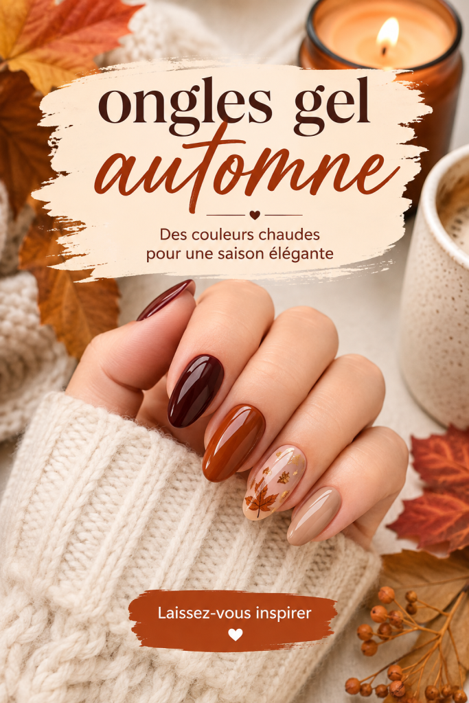 Idées d'ongles en gel aux couleurs automnales, alliant élégance et tendance.