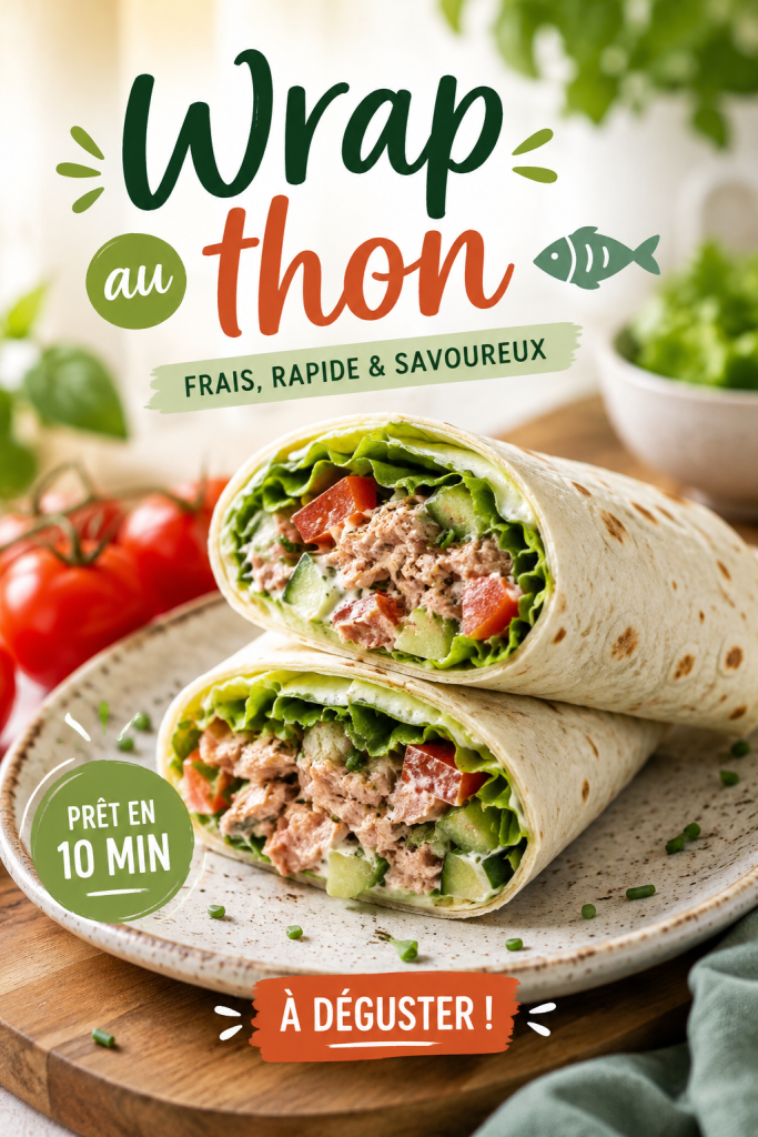 Wrap au thon savoureux garni de légumes frais