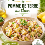 Salade de pommes de terre au thon prête à déguster, garnie d'herbes fraîches