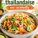 Salade thaïlandaise aux cacahuètes colorée dans un bol.