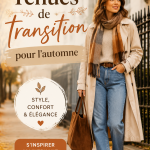 Tenue automnale stylée et élégante avec une veste légère et des accessoires.