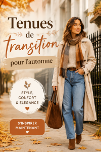 Tenue automnale stylée et élégante avec une veste légère et des accessoires.