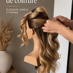 Tutoriel de coiffure tendance montrant le résultat final stylisé