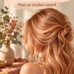 Femme avec des cheveux blond fraise léger, mettant en valeur la couleur avec une coupe moderne.