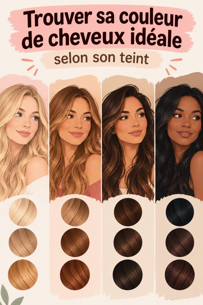 Une femme avec des cheveux colorés souriante, mettant en valeur une couleur de cheveux qui lui convient.