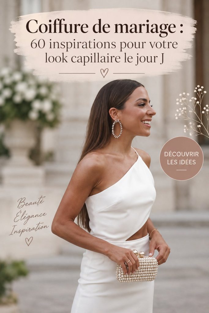 Modèle avec une élégante coiffure de mariage, mettant en valeur un chignon fleuri, parfaite pour le jour J.