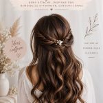 Coiffure bohème avec demi-attache, parfaite pour un mariage