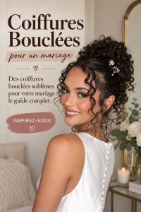 Une mariée avec une coiffure bouclée élégante lors de son mariage