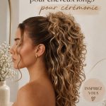Une belle coiffure de cérémonie pour cheveux longs ornée de fleurs