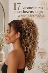 Une belle coiffure de cérémonie pour cheveux longs ornée de fleurs
