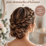 Chignon élégant sur une demoiselle d'honneur lors d'un mariage