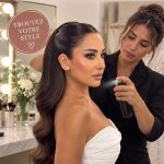 Coiffure demi-attachée élégante avec des boucles pour un mariage en 2026.