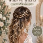 Coiffure demi-attachée avec tresses pour un mariage élégant