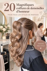 Coiffure élégante pour une demoiselle d'honneur lors d'un mariage