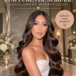 Une mariée avec une coiffure élégante et des fleurs dans les cheveux
