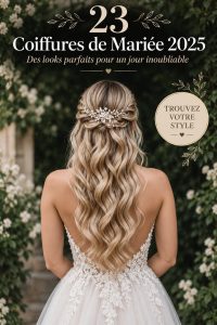 Une mariée avec une coiffure élégante et moderne pour son mariage, 2025