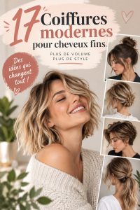 Coiffures modernes pour cheveux fins avec différentes coupes stylées.