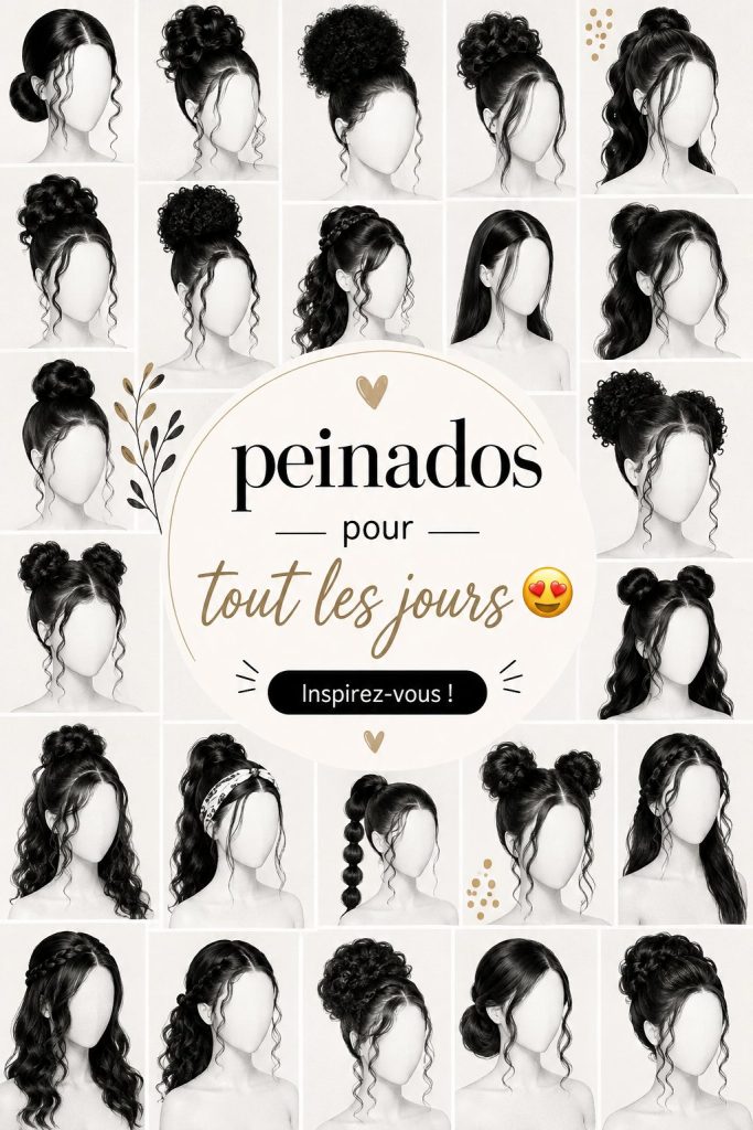 Coiffure simple et élégante pour le quotidien, idéale pour tous types de cheveux.