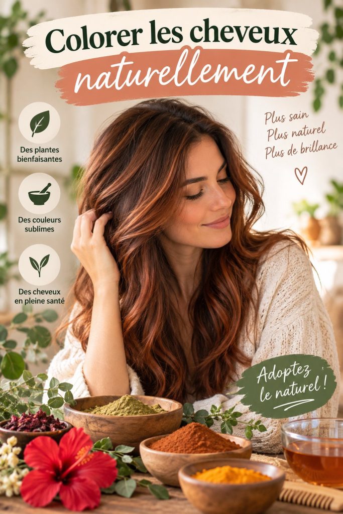Femme avec des cheveux colorés naturellement en teinte miel