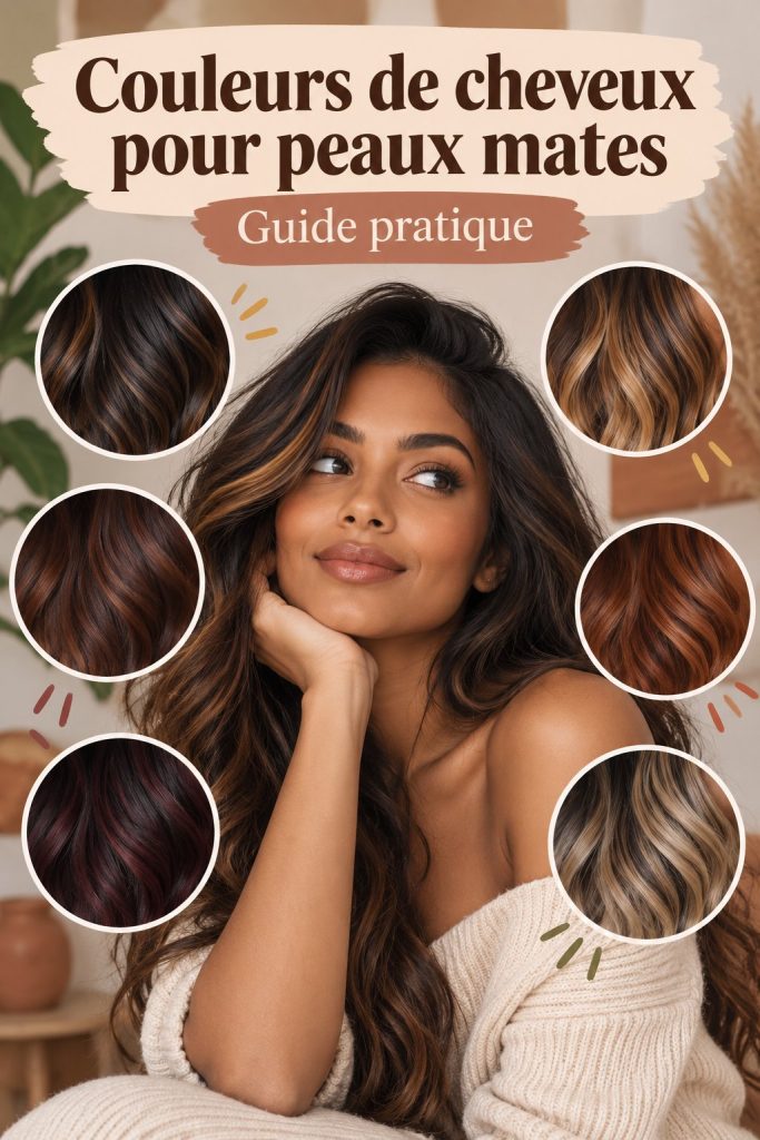 Femme avec des cheveux colorés mettant en valeur son teint indien.