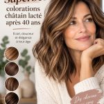 Femme affichant des cheveux chocolat au lait brillants après 40 ans.