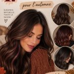 Modèle avec une couleur de cheveux sombre et automnale