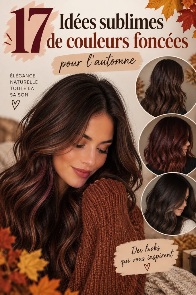 Modèle avec une couleur de cheveux sombre et automnale