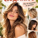 Coupe de cheveux dégradée sur une femme avec des cheveux longs