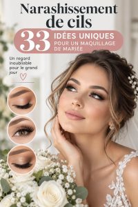 Maquillage de mariée avec des faux cils élégants
