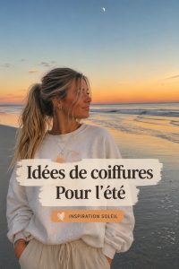 Coiffure estivale stylée avec des cheveux lâchés et des accessoires colorés.