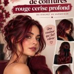 Femme avec des cheveux rouge cerise brillants au soleil, coiffée d'une longue crinière ondulée.